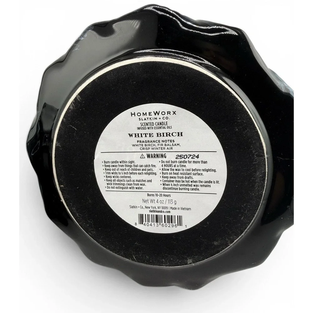 HomeWorx‎ by Slatkin Candle White Birch Black Iridescent Christmas Tree 113g NEW